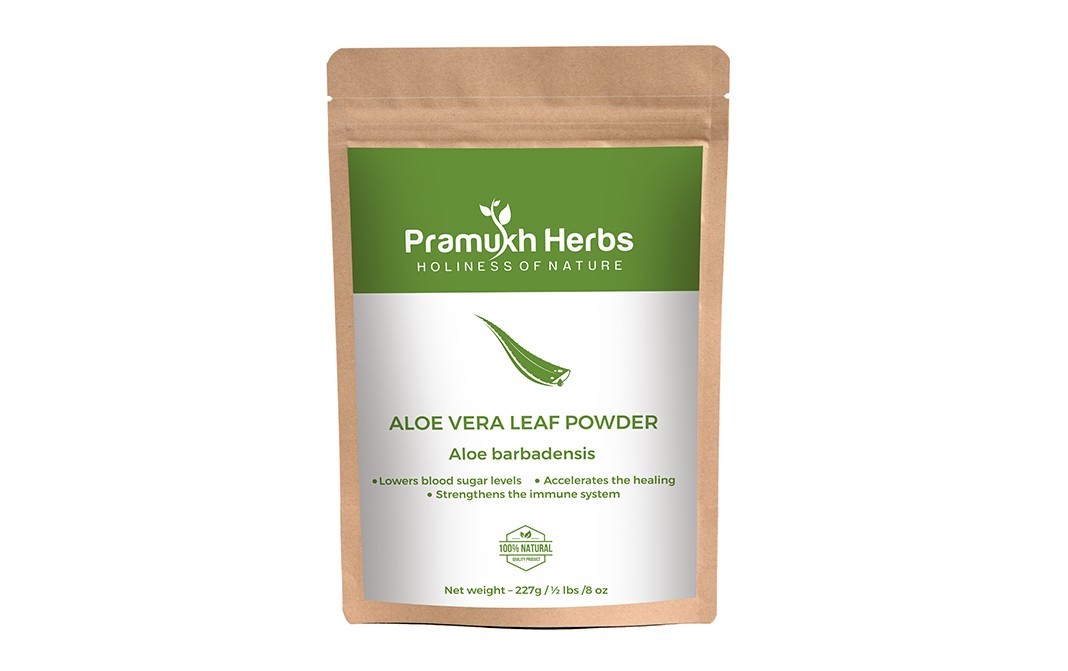 Pramukh Herbs Aloe Vera Leaf Powder Aloe Barbadensis   Pack  227 grams